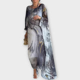 Maxi kaftan s průhlednou texturou