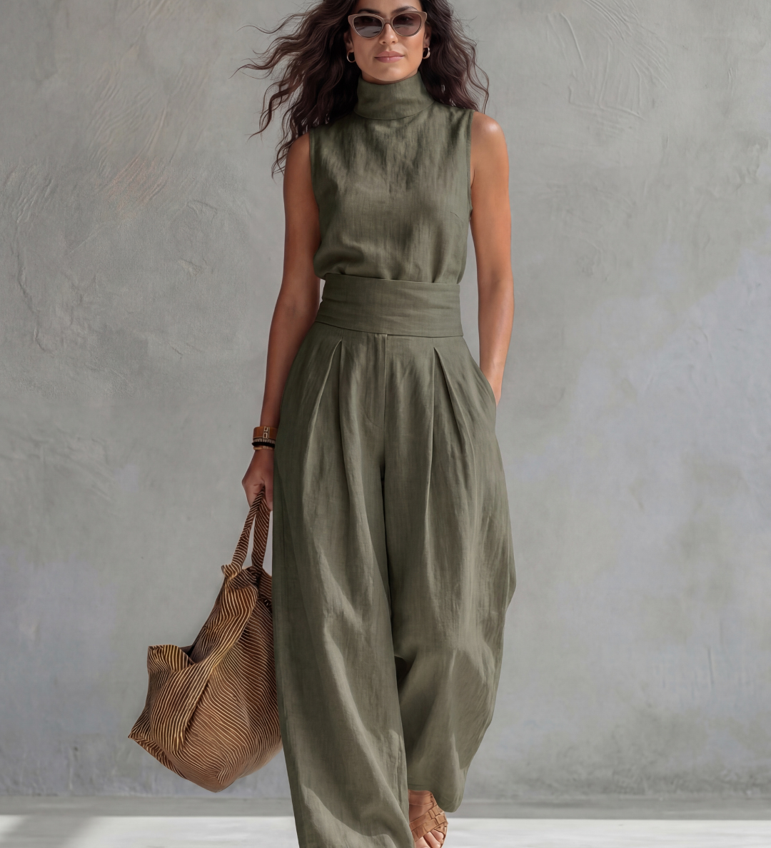 Maria | Elegantní široké kalhoty a top set