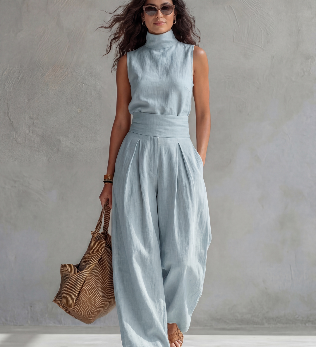 Maria | Elegantní široké kalhoty a top set