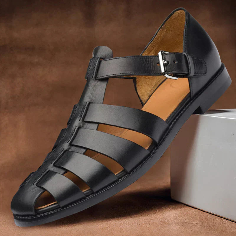Roman – Pánské Retro Sandály s Přezkou