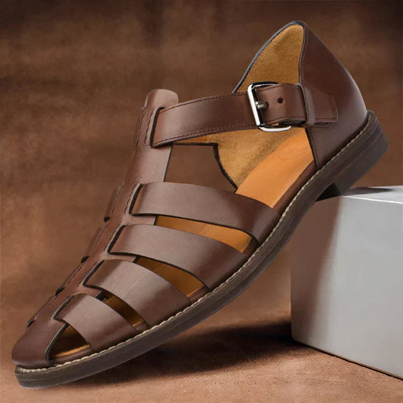 Roman – Pánské Retro Sandály s Přezkou