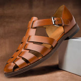 Roman – Pánské Retro Sandály s Přezkou