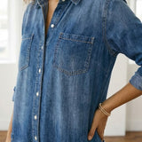 Diana™ | Vintage denim kombinéza s knoflíky
