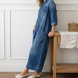 Diana™ | Vintage denim kombinéza s knoflíky