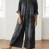 Diana™ | Vintage denim kombinéza s knoflíky