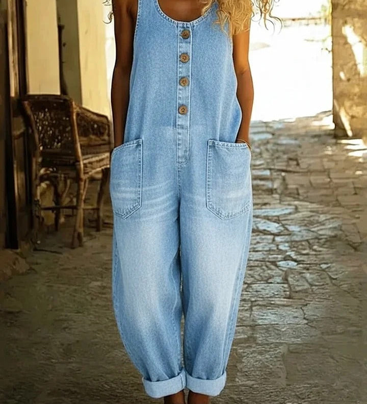 Ruth™ | Džínová salopeta z vintage praného bavlněného denimu
